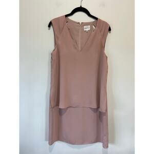 Reiss dress blush rose pink size 6 sleeveless v neck layered wedding classic